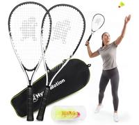 Jeu de badminton rapide hypermotion crossminton 2 raquettes 5 volants sac