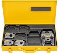 Rems 574613 R Jeu de bagues de sertissage S (V 15 + 18 + 22 Z8, avec pince intermédiaire, orientable en continu, dans un coffret en tôle d'acier)