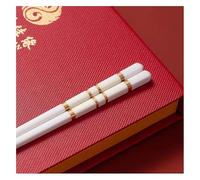 Jeu de baguettes, Coffret cadeau de 10 paires baguettes réutilisables avec étui, antidérapantes en céramique osseuse haute qualité(I)