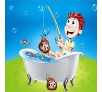 Jeu De Bain Amusant Pour Enfants, 1 Pièce, Flotteur Flottant, Farce, Pêche, Tabouret, Puzzle, Nouveauté