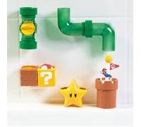 Jeu de bain - TOMY - Tuyaux de bain Super Mario - Circuit interactif - 3 tuyaux tour et bloc - Figurines Mario & Champignon