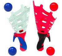 Jeu de balle à lancer et attraper Marvel Spidey Clip-Clap 2 lanceurs 4 balles Panier large Bleu/Rouge