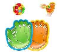 Jeu de Balle Attrape et Lance - Set de Jeu avec Balle à Ventouses Lumineuse,Activités En Plein Air Avec Gants Pour Adultes Ados Jardin Parc École