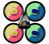 Jeu de Balle avec 4 Palettes 4 Balles et 1 Sac de Rangement，Jeu de Balles Lancer de Lancer pour 2, 3, 4 Ans, idéal pour Jouer à l'extérieur comme la Plage, la terrasse ou Le Jardin