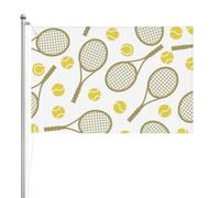 Jeu de balle de tennis,Drapeau de jardin, bannière décorative, drapeau double face, 2 x 3 pieds, pour extérieur et intérieur