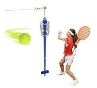 Jeu de balle Swingball Mobile Mains Libres COSTWAY-Hauteur Réglable 124-139cm-Balle 2 Raquettes-Corde 120 cm-Jeu Familial Enfants