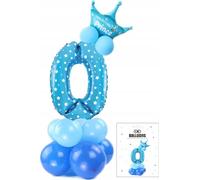 Jeu De Ballons Bleus Avec Le Chiffre 0 Pour Une Fête D'anniversaire