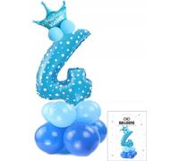 Jeu De Ballons Bleus Avec Le Chiffre 4 Pour Une Fête D'anniversaire