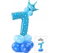 Jeu De Ballons Bleus Avec Le Chiffre 7 Pour Une Fête D'anniversaire
