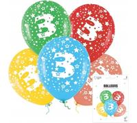 Jeu De Ballons Colorés Avec Le Chiffre 3 Pour Une Fête D'anniversaire