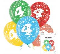 Jeu De Ballons Colorés Avec Le Chiffre 4 Pour Une Fête D'anniversaire