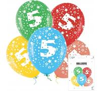 Jeu De Ballons Colorés Avec Le Chiffre 5 Pour Une Fête D'anniversaire
