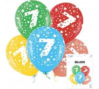 Jeu De Ballons Colorés Avec Le Chiffre 7 Pour Une Fête D'anniversaire