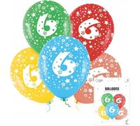 Jeu De Ballons Colorés Avec Le Numéro 6 Pour Une Fête D'anniversaire