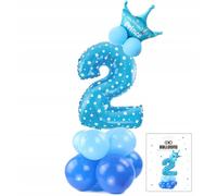 Jeu De Ballons Debout Bleus Avec Le Chiffre 2 Pour Fête D'anniversaire