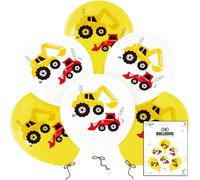 Jeu De Ballons Imprimés Avec Machine Excavatrice Décoration D'anniversaire 6Pcs