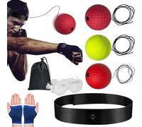 Jeu de bandeau interactif avec boule à réflexes Speed Ball avec bandeau réglable pour entraînement au coup de poing | Soulage le stress et ventile l'équipement de boxe pour débutants, boxeurs ex