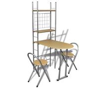 Jeu de bar moderne pliable avec 2 chaises - BEST MEUBLE2022 - Marron