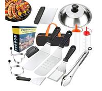 Jeu De Barbecue, Accessoires de Cuisson Résistants et Complets, 14 Pièces en Acier Inoxydable Robuste pour Jardins Camping Légumes Viandes Et Crevettes