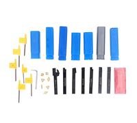 Jeu de barres d'alésage de tour 12MM 7 pièces | Porte-outils de tournage CNC et inserts en carbure | Filetage interne et externe/Rainurage/Face | Construction en acier allié,