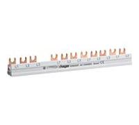 Jeu de barres de phase Hager KDN363F 3 pôles, avec raccordement en fourche, 10 mm², 63 A, 12 modules