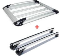 Jeu de barres de toit + panier de toit pour Chevrolet Trax 2013-2015 aluminium argent 3pcs
