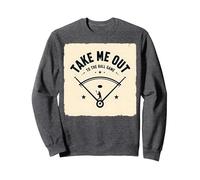 Jeu de Baseball rétro Take Me Out to The Ball Sweatshirt, Unisexe pour Adultes, Chiné Foncé, S