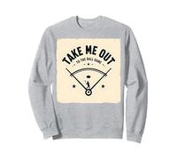 Jeu de Baseball rétro Take Me Out to The Ball Sweatshirt, Unisexe pour Adultes, Gris Chiné, S