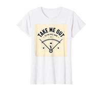 Jeu de Baseball rétro Take Me Out to The Ball T-Shirt, Femme, Blanc, 3XL