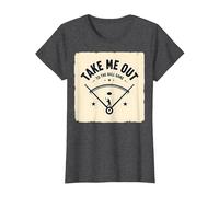 Jeu de Baseball rétro Take Me Out to The Ball T-Shirt, Femme, Chiné Foncé, XXL