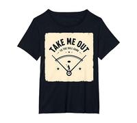 Jeu de Baseball rétro Take Me Out to The Ball T-Shirt, Femme Grandes Tailles, Noir, 6X
