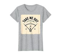 Jeu de Baseball rétro Take Me Out to The Ball T-Shirt, Femme, Gris Chiné, 3XL