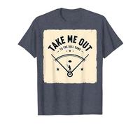 Jeu de Baseball rétro Take Me Out to The Ball T-Shirt, Homme, Bleu Chiné, XL