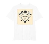 Jeu de Baseball rétro Take Me Out to The Ball T-Shirt, Homme Grandes Tailles, Blanc, 2X Tall