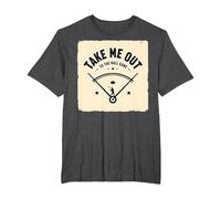 Jeu de Baseball rétro Take Me Out to The Ball T-Shirt, Homme Grandes Tailles, Chiné Foncé, 5X Tall