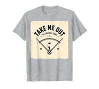 Jeu de Baseball rétro Take Me Out to The Ball T-Shirt, Homme, Gris Chiné, 5XL