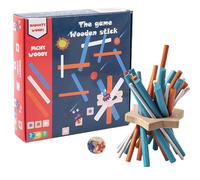 Jeu de bâtonnets à attraper - Bois | Jeu de mikado portable classique | Bâtons éducatifs colorés Jouet d'adresse pour réunions de famille, voyage, salle de classe, usage intérieur