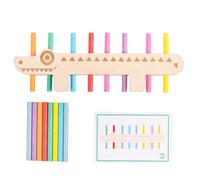 Jeu de bâtons en Bois - Jouet de tri de Couleur en Forme de Crocodile | Jouet de Bloc d'empilement, Jouets de tri de Couleurs avec 55 Cartes Double Face Amusantes pour Le préscolaire