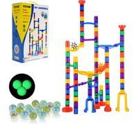 Jeu de billes VEVOR, 110 pièces, jeu de réflexion sur le labyrinthe de marbre et de pierres, piste d'apprentissage pédagogique, jouet MINT, dès 3 ans