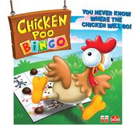 Jeu de bingo Goliath Chicken Poo - Un poulet mécanique fait tomber des crottes sur le plateau de jeu de bingo