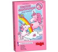 HABA Jeu de bingo Licornes dans les nuages – Bingo scintillant – Rose