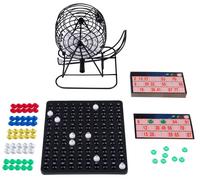 Engelhart Jeu Bingo/Loto 360565 – 90 boules, mélangeur métal Ø13,5 cm, 150 jetons, compteur plastique