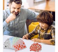 Jeu De Bingo Portable - Ensemble De Voyage En Bois, Jouet De Stratégie Russe, Tableau D'apprentissage Éducatif Avec Fonction Amusante | Activités Parfaites De Fête D'anniversaire, De Noël, De Pâques P