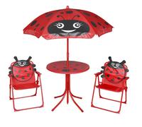 Jeu De Bistro Avec Parasol Pour Enfants 3 Pcs Rouge