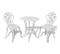 vidaXL Jeu de bistro 42165 - 3 pièces Aluminium coulé Blanc pour balcon
