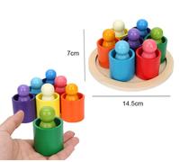 Jeu De Blocs À Empiler En Bois Arc-En-Ciel Montessori Enfant Jouet Éducatif Grimms,Comprenant Des Balles - Type 15pcs