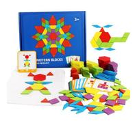 Jeu De Blocs À Motifs Géométriques En Bois, Puzzle De 155 Pièces, Jouet Classique Éducatif Montessori Tangram Pour La Maternelle