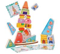 Jeu de Blocs de Construction : Jouet pour l'enfance, activité pour stimuler Le Cerveau, Ensemble d'équilibre coloré | Participation Interactive Parents- pour Le développement