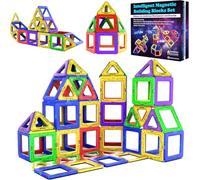 Jeu de Blocs de Construction Magnétiques - Blocs Magnétiques Éducatifs STEM pour Enfants, Apprentissage Préscolaire Sensoriel Montessori Jouets Magnétiques pour Garçons & Filles dès 3 Ans - 40 Pièces
