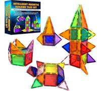 Jeu de Blocs de Construction Magnétiques - Blocs Magnétiques Éducatifs STEM pour Enfants, Apprentissage Préscolaire Sensoriel Montessori Jouets Magnétiques pour Garçons & Filles dès 3 Ans - 37 Pièces